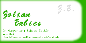 zoltan babics business card