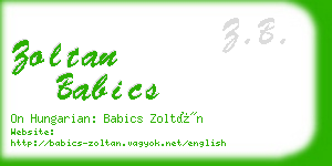 zoltan babics business card